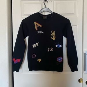 SCOTCH & SODA Wicked Wicked Black Patch Unisex Sweatshirt Size Small